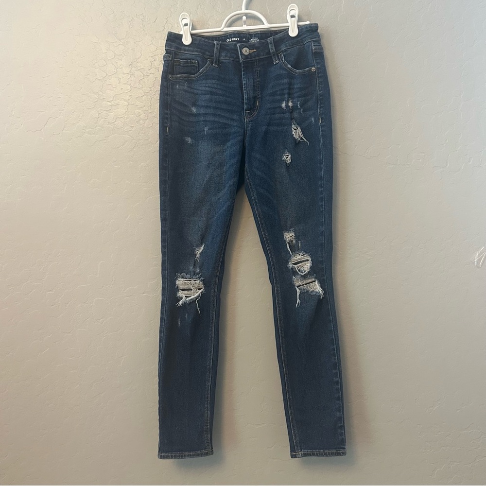 Old Navy high rise rockstar super skinny distressed jeans size 4 - Picture 1 of 16